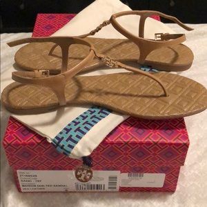 Tory Burch Sand Marion Quilted Sandal